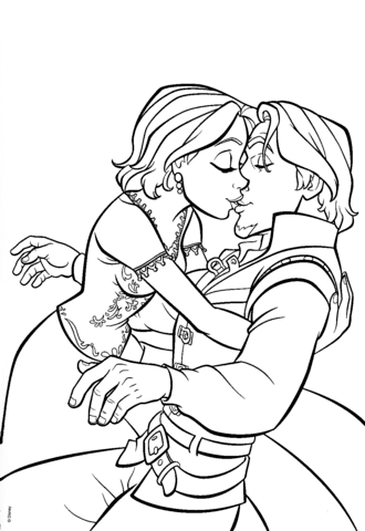 Flynn And Rapunzel Coloring Page